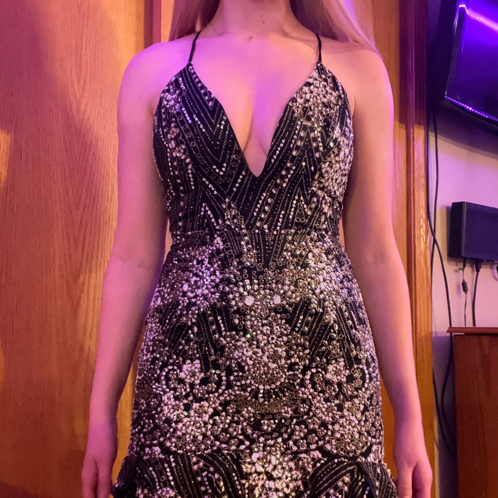 black sparkly small dress from selfie leslie